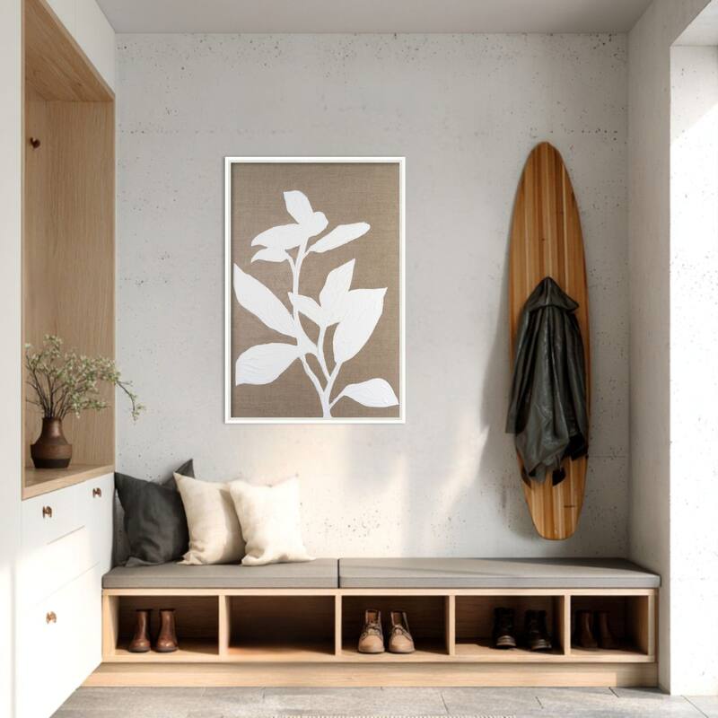 Amanti Art Framed Fabric Pinboard Frosted Linen Floral I by Vanna Lam Printed Bulletin Board - Board Size 24 x 36