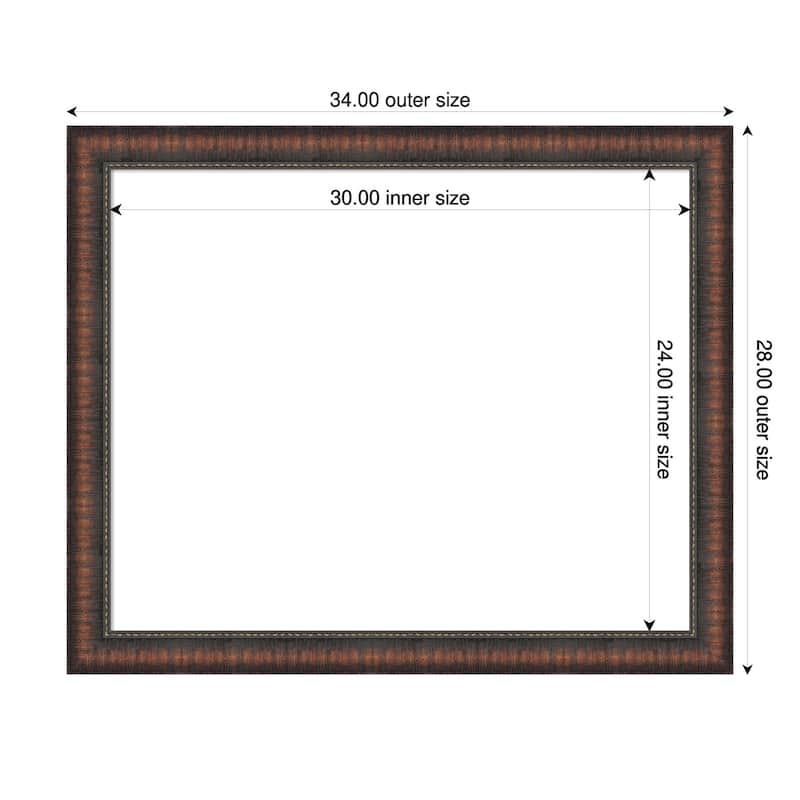Amanti Art Caleb Brown Framed Dry Erase Magnetic Board - 34 x 28 in