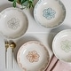 preview thumbnail 2 of 6, Sango Siterra Glazed Garden 4-Piece Speckled Stoneware Pasta Bowl Set- Wide Shallow Dinner Bowls with Hand-Painted Rustic Design