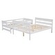 preview thumbnail 7 of 22, Twin over Full Size Solid Wood Bunk Bed with Ladder and Fence for Kids