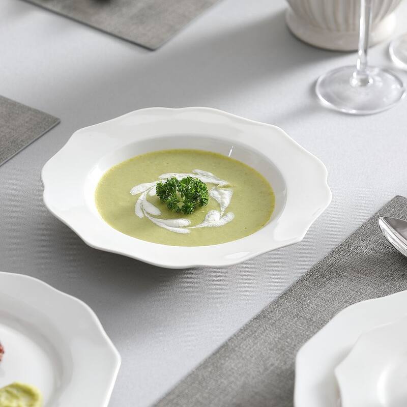 MALACASA 16-Piece New Bone China Dinnerware Set, Service for 4