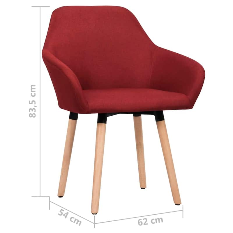 vidaXL Dining Chair Accent Upholstered Arm Chair with Solid Wood Legs Fabric - 24.4" x 21.3" x 32.9"
