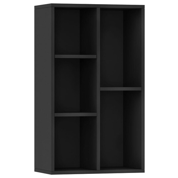 vidaXL Book Cabinet/Sideboard Black 17.7"x9.8"x31.5"