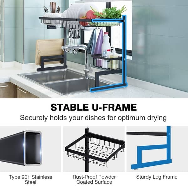 Shop Langria Dish Drying Rack Over Sink Stainless Steel Drainer