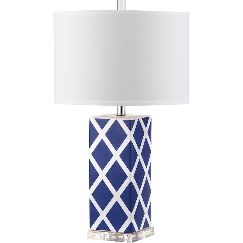 SAFAVIEH Lighting Luciana 27-inch Navy Table Lamp - 15"x15"x27" - 15Wx15Dx27H - Navy