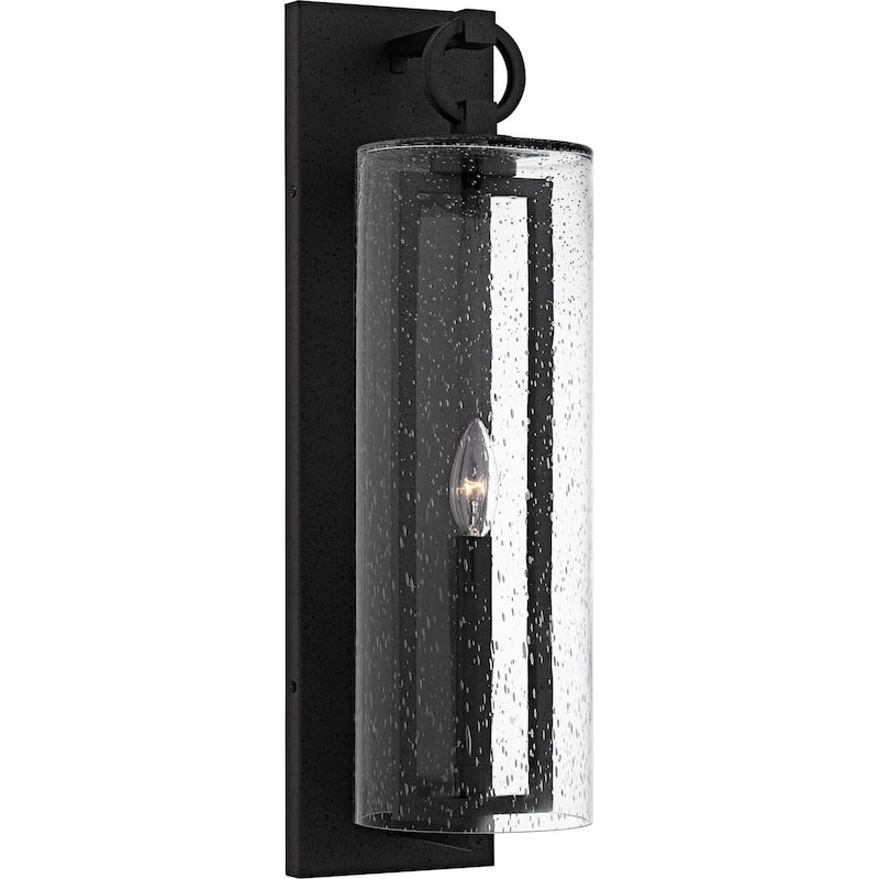Stone Black Outdoor Wall Lantern from the Redan Collection