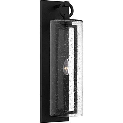 Stone Black Outdoor Wall Lantern from the Redan Collection