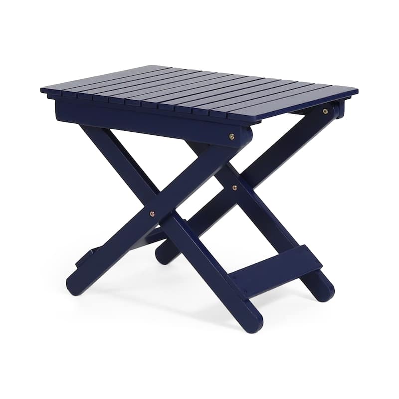 Outdoor Folding Wooden Side Table 15"D x 22.75"W x 18.25"H - Blue