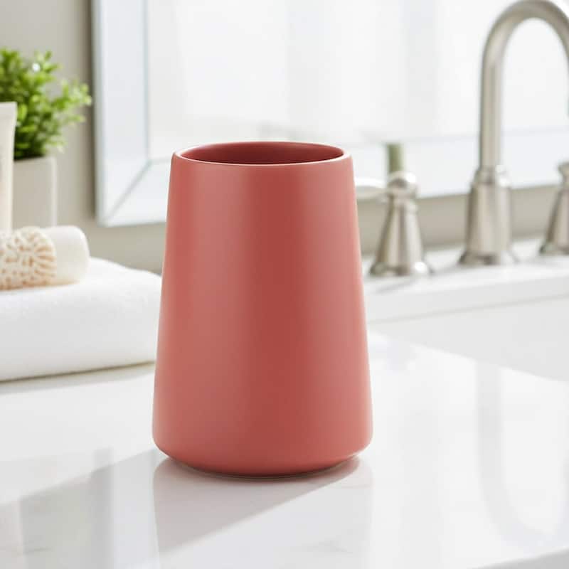 SMOOTH Collection of Bathroom Accessories up to 4 Pieces. - Tumbler Only - Terracotta