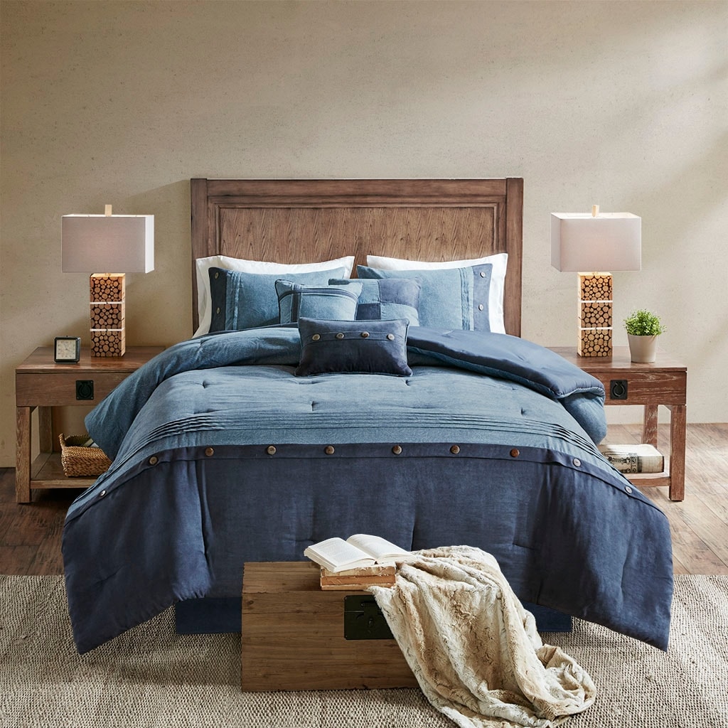 Madison Park Boone 7 Piece Faux Suede Comforter Set
