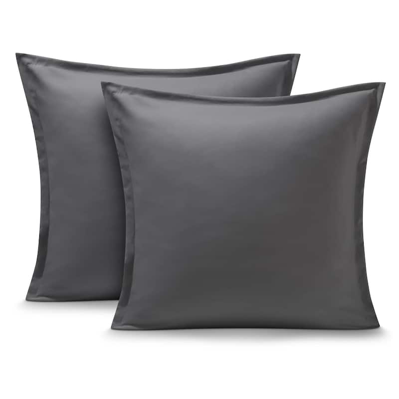 Bare Home Double Brushed Pillow Shams (Set of 2) - Euro - Grey