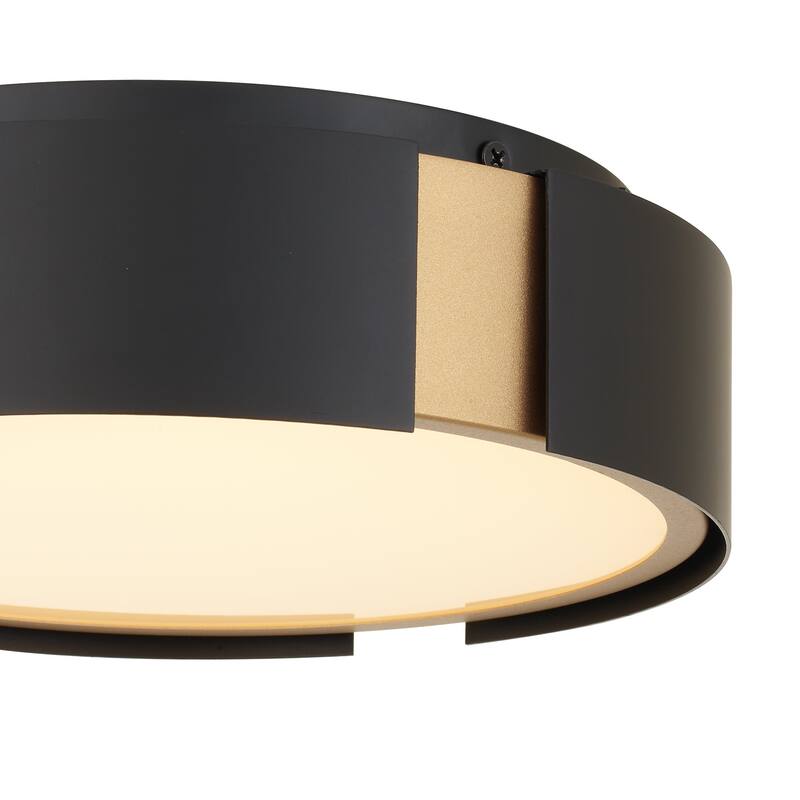 Ember 10" Matte Black Brass LED Flush Mount Ceiling Light