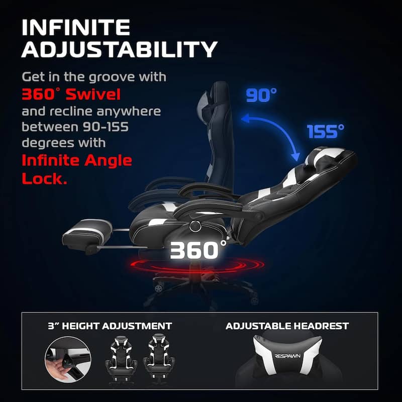 RESPAWN 110 Pro Gaming Chair - Gaming Chair with Footrest, Ergonomic Computer Desk Chair