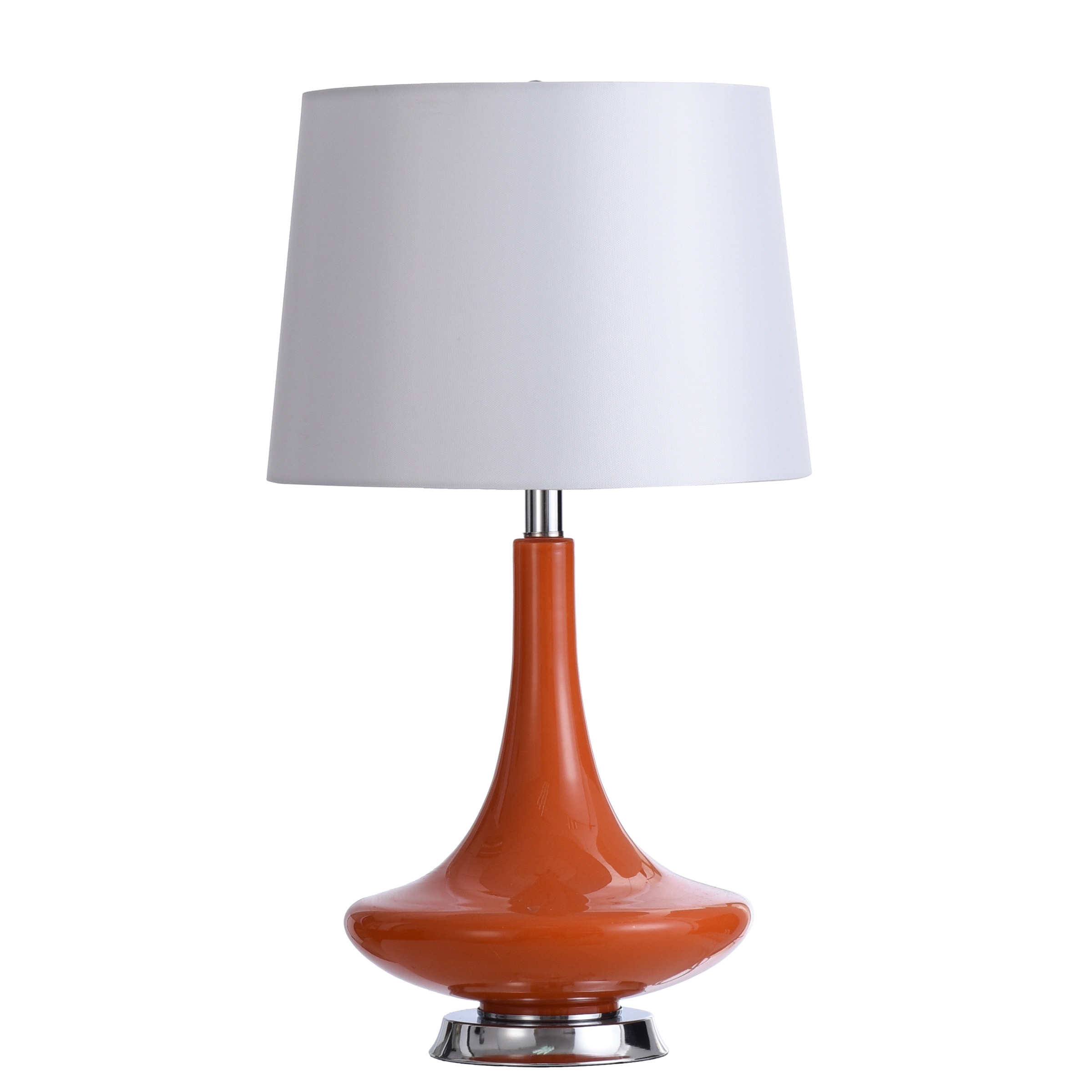 StyleCraft Orange Table Lamp - White Hardback Fabric Shade