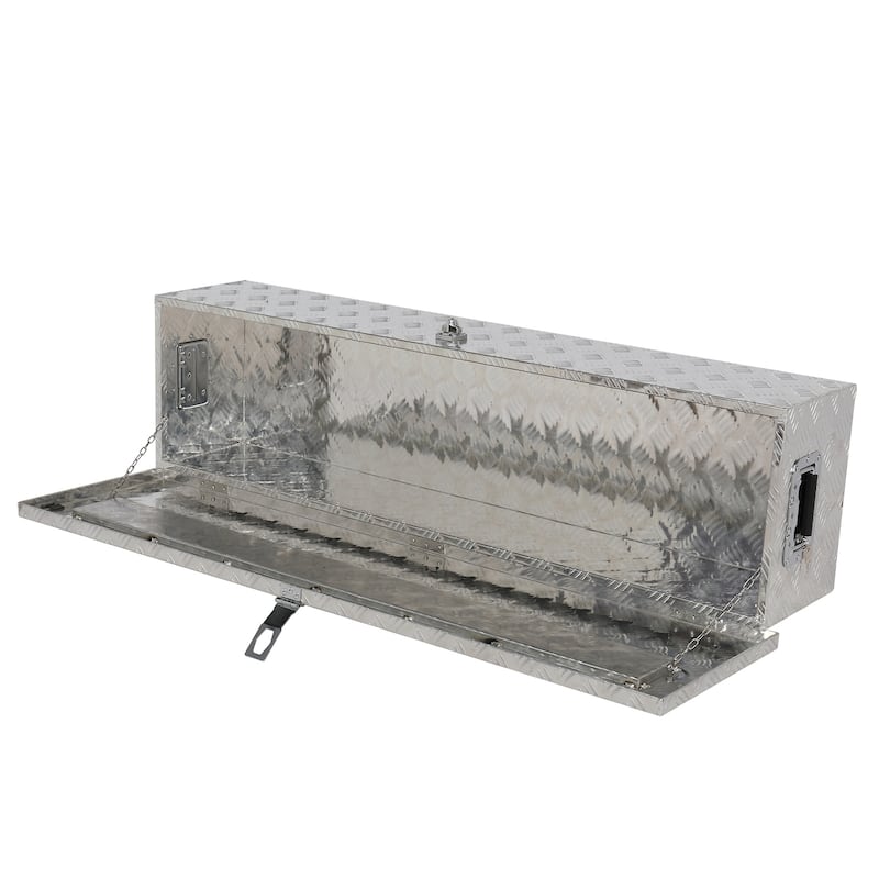 50" Elegant 5-Strips Pattern Aluminum Toolbox Silver