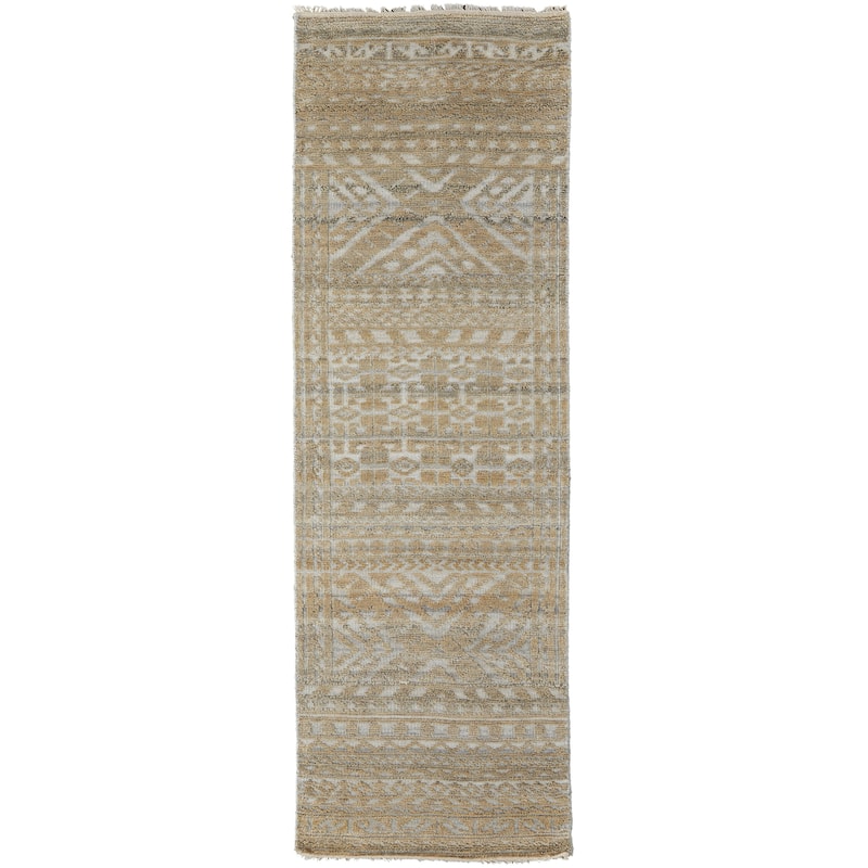 Eckhart Abstract Tribal Rug, Golden Brown/Gray, Area Rug