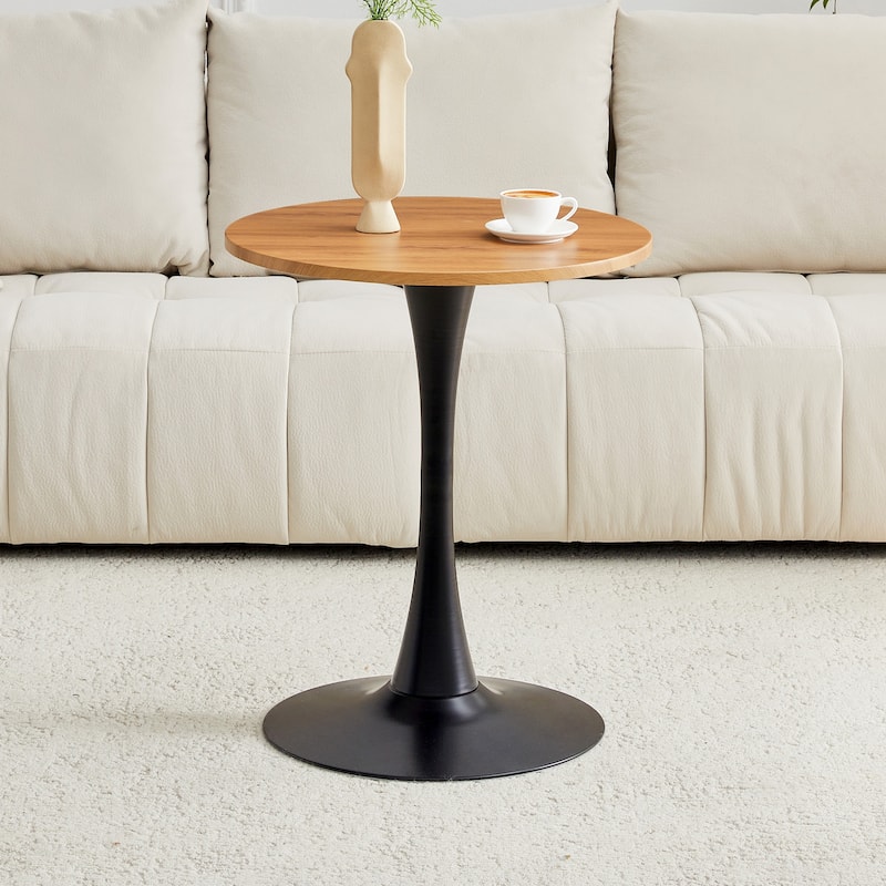 Round Tulip Dining Table, Kitchen Table with Thickened Tabletop, Bistro Table Circle Table Coffee Table - Wood