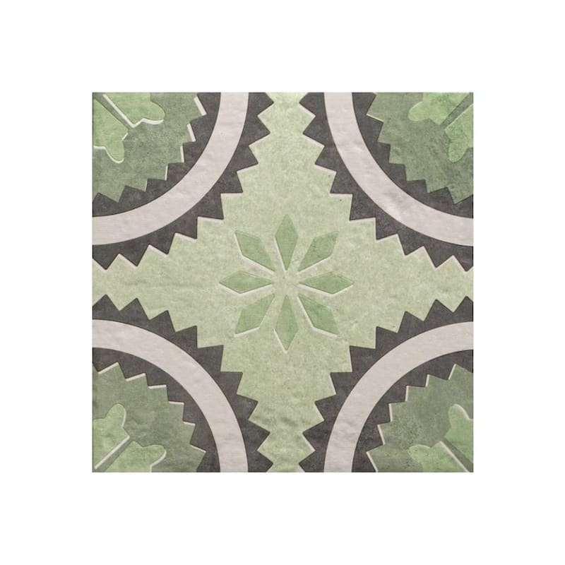Verity Poppy 8x8 Matte Porcelain Encaustic Tile - Floor, Wall, Backsplash