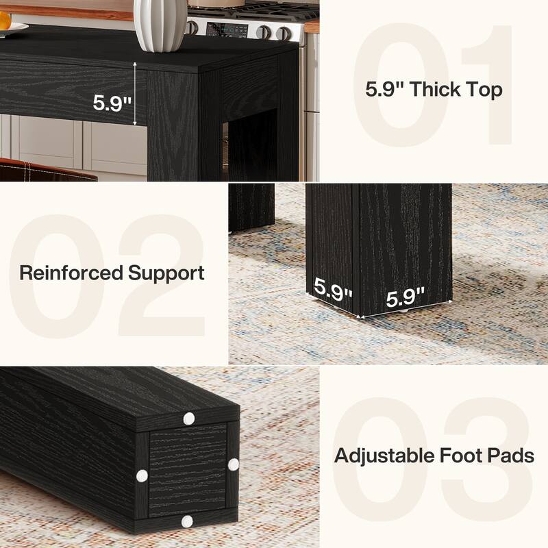 63" Rectangular Dining Table, Wooden Kitchen Table for Family Meals, Apartment & Small Spaces