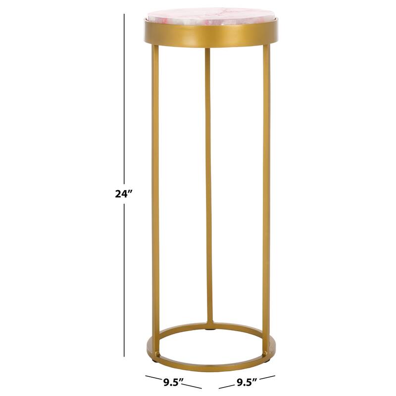 SAFAVIEH Couture Roseclaire Stone Drink Table (Fully Assembled) - 10"W x 10"D x 24"H