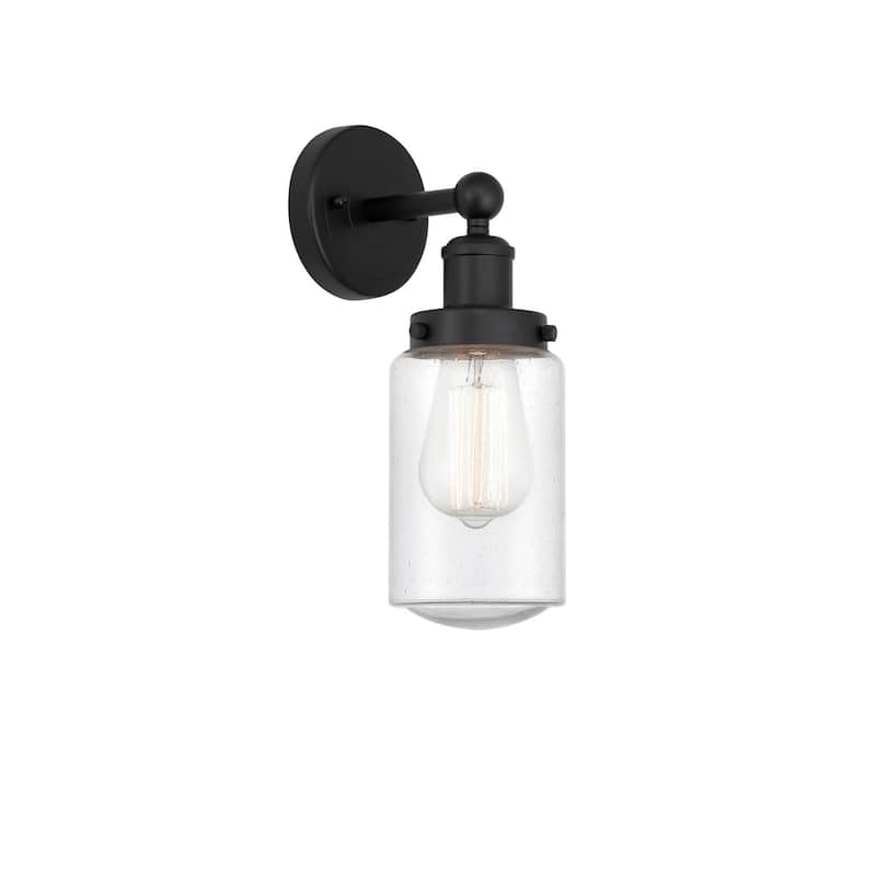 Innovations Lighting 616-1W-10-7 Dover Sconce Dover 10" Tall Wall - Matte Black / Seedy