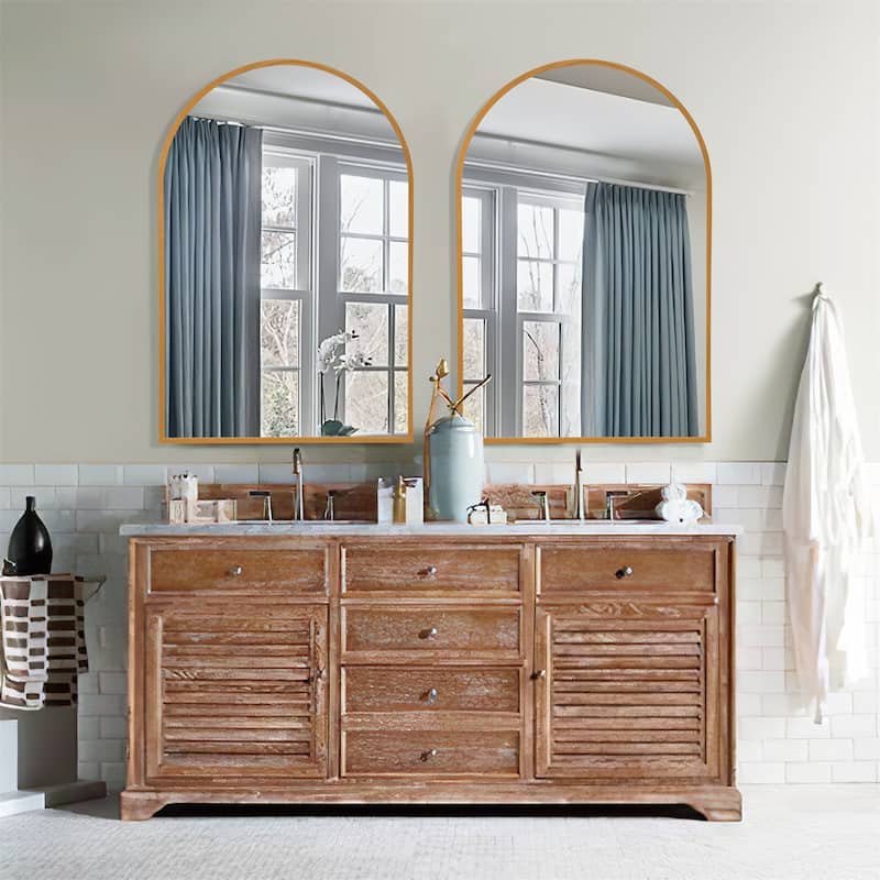 Modern Thin Frame Wall-mounted Vanity Mirror (Set Of 2） - 30*39