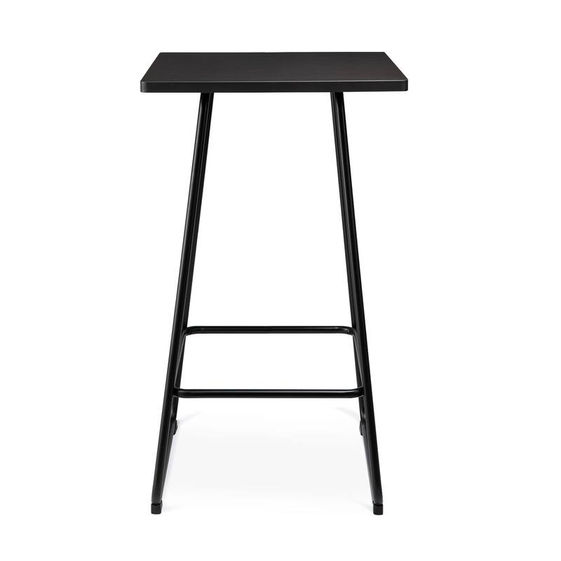 Carbon Loft Greenwood Industrial Metal Pub/Bar Table With Elm Top