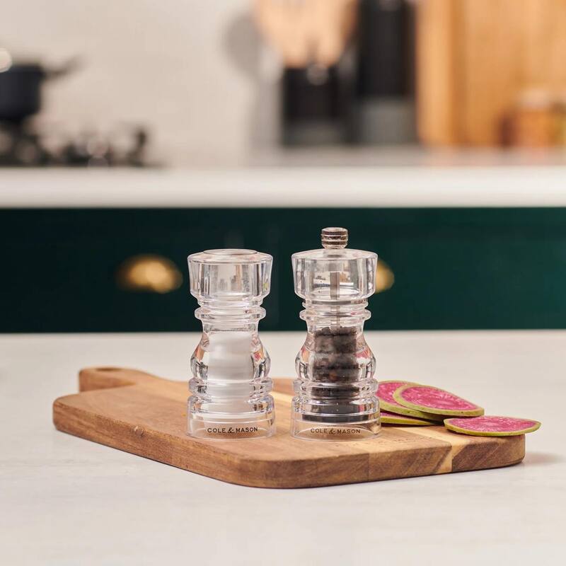 Cole & Mason London Acrylic Salt Shaker & Pepper Mill Set 5"