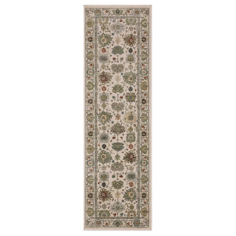 Esme Vintage Oriental Ivory/ Multi Area Rug - 2' 3" x 7' 6" - Ivory/ Multi - Runner