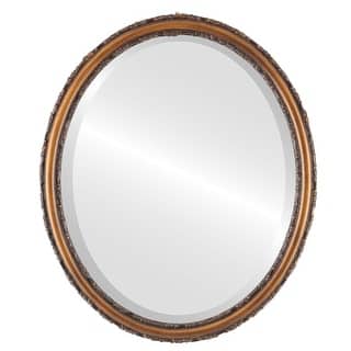 Virginia Framed Oval Mirror in Sunset Gold