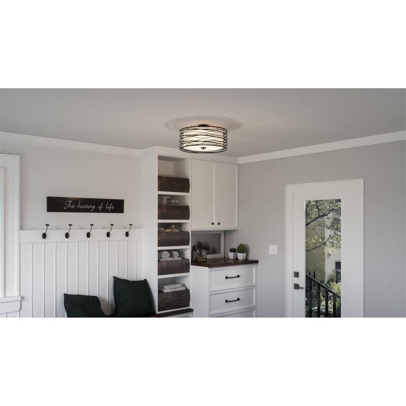 Quoizel Spiral Mystic Black 3-light Semi-flush Mount