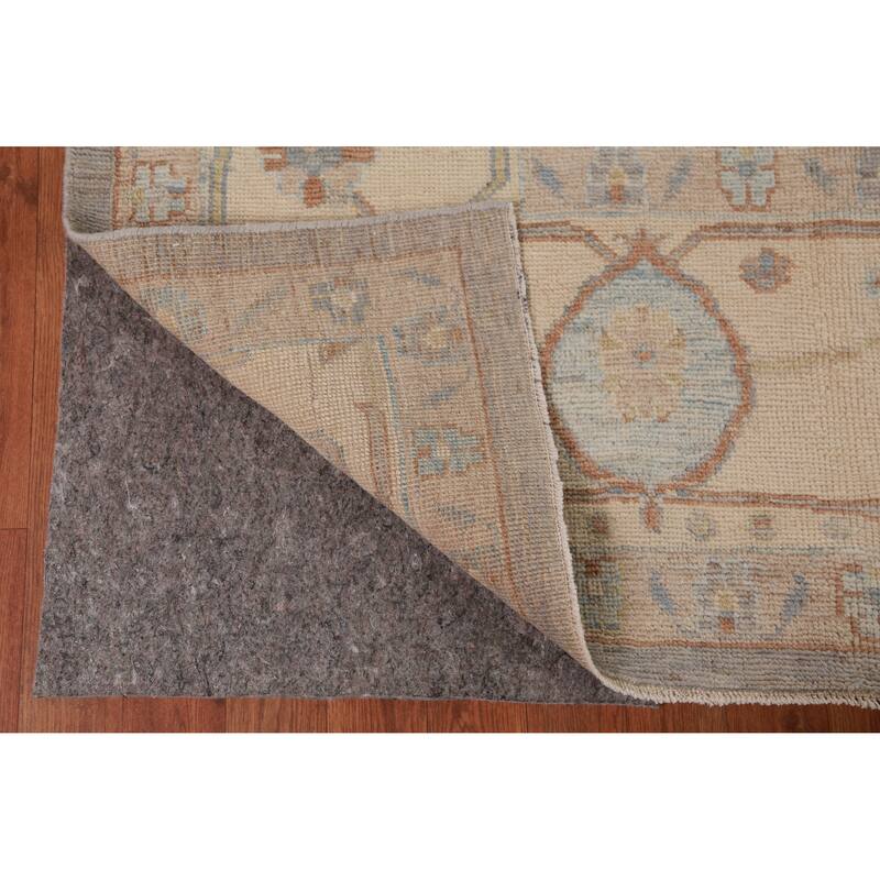Hand Knotted Oriental 100% Wool Carpet Transitional All-Over Greys & Charcoal Oushak Area Rug - 12' 9'' X 8' 10''
