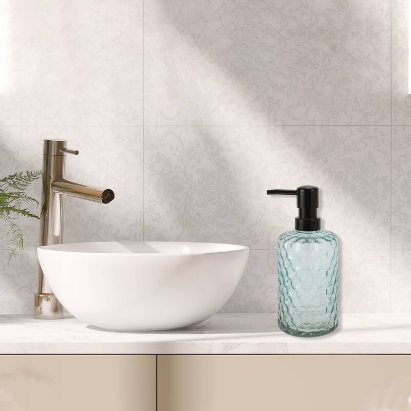 Simple Cylindrical Soap Pump Dispenser for Bathroom 500ml 1 Pcs - Blue Black