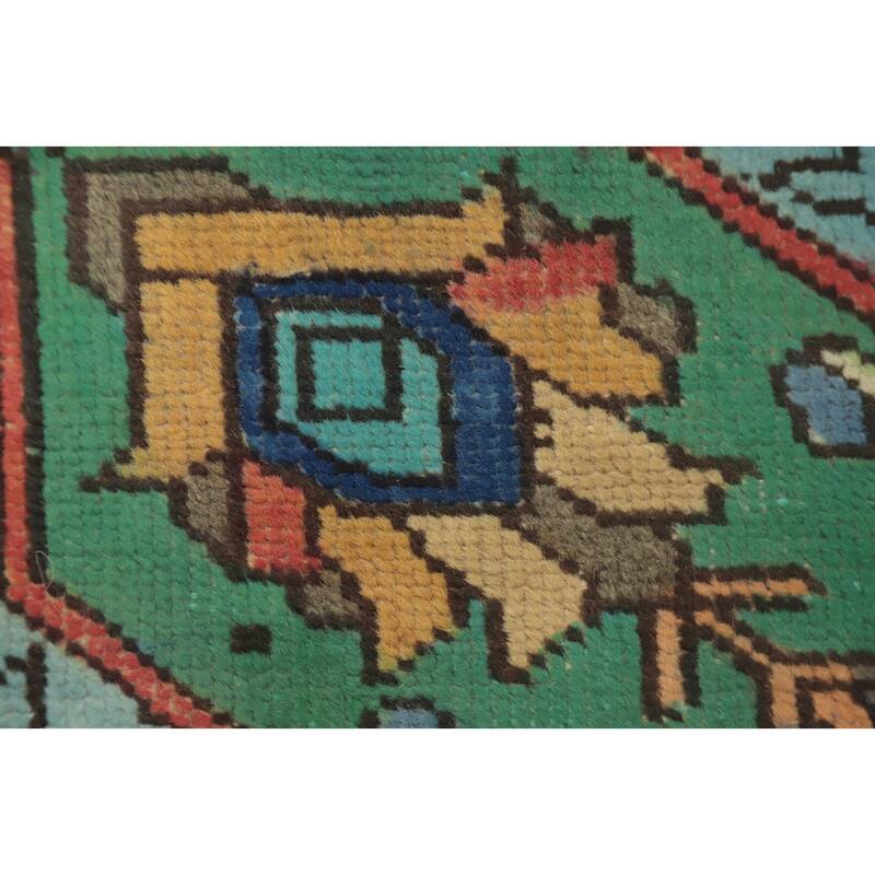 Hand Knotted Oriental 100% Wool Carpet Traditional Floral Green Tabriz Area Rug - 12' 8'' X 9' 6''