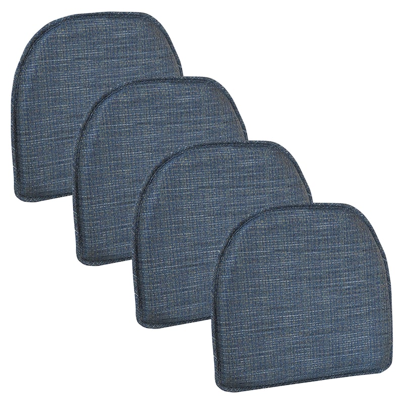 Klear Vu Kahuna Non-Slip Kahuna Denim Dining Chair Cushion Set - Blue - Set of 4