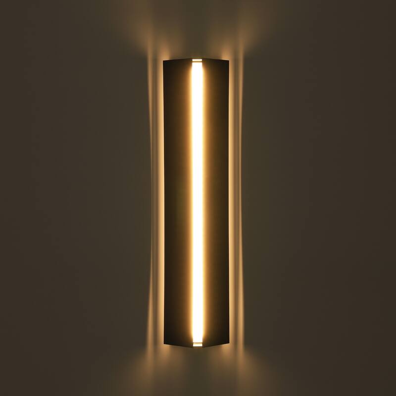 Modern Black Outdoor Wall Lights Linear Dimmable LED Wall Sconce Lights