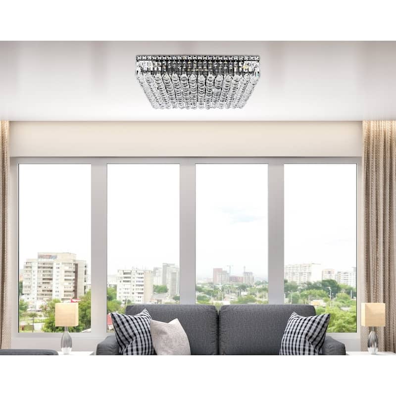 Somette Lausanne 9-light 24-inch Flush-Mount Chandelier - 24 Inch