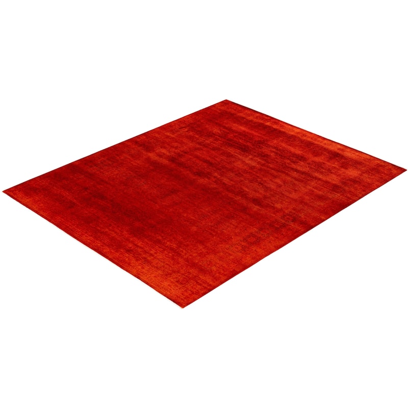 Overdyed One-of-a-Kind Hand-Knotted Area Rug - Orange - 8' 2" x 10' 1"