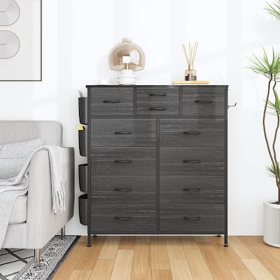 12 Drawer Dresser Fabric Tall Dressers for Bedroom Chest of Drawers