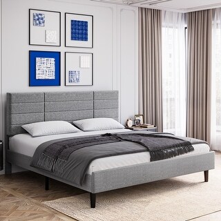 Queen Upholstered Platform Bed Frame Light Grey Bed Bath Beyond 39673309 Queen Upholstered Platform Bed Frame Light Grey Bed Bath Beyond 39673309
