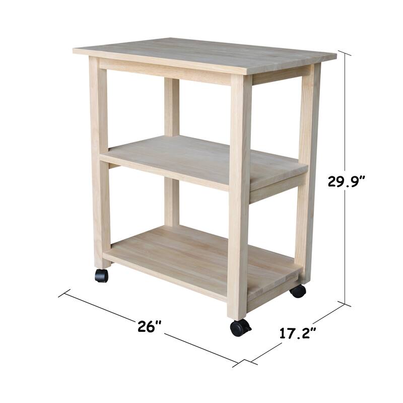 Porch & Den Estelle Solid Wood Microwave Kitchen Cart