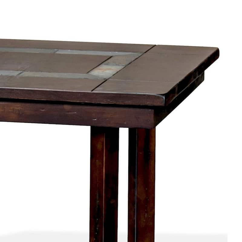 24.5 in. Mahogany Rectangle Wood End Table, Sturdy Build End Side Table for Living Rooms