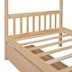 preview thumbnail 9 of 8, Twin Solid Pine Wood House Bed with 2 Drawers, Natural Wood Bed