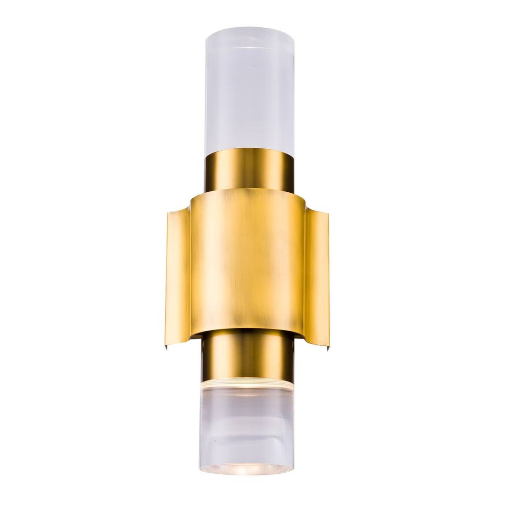 LED Antique Brass Wall Sconce with Acrylic Shade