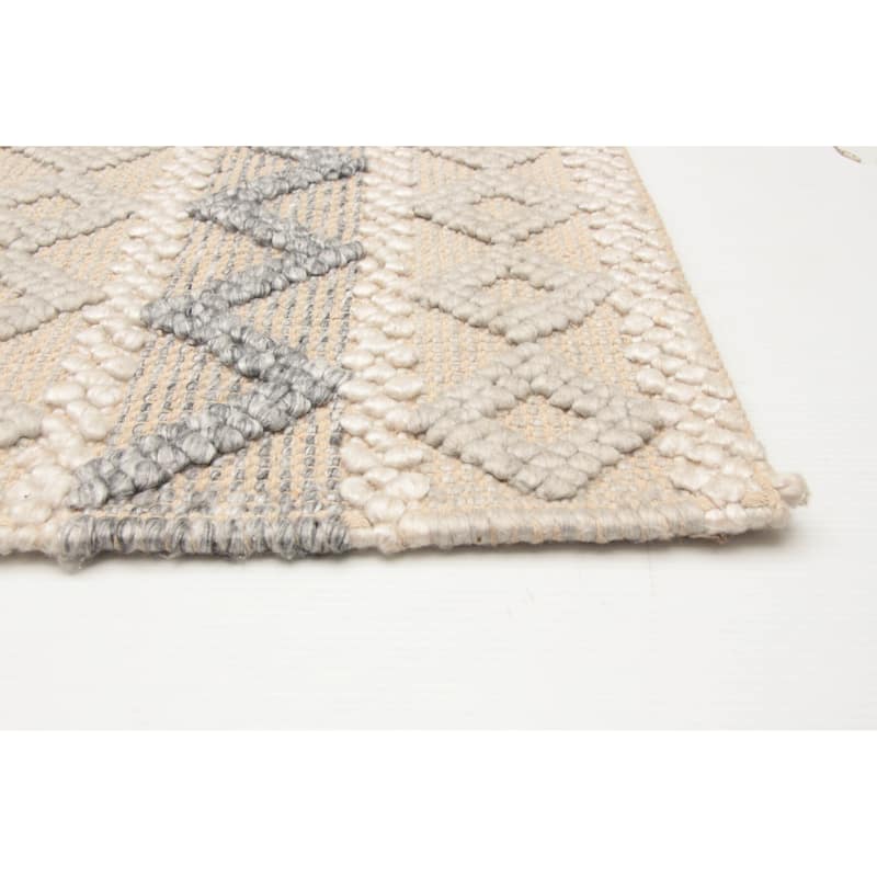 ECARPETGALLERY Braid weave Sienna Grey Wool Rug - 5'0 x 7'8