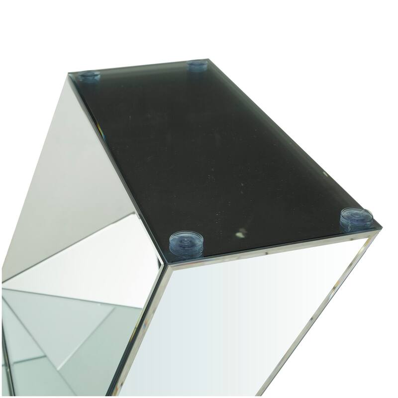 Silver Glass Dining Table with Silver X-Shaped Base