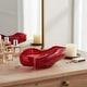 preview thumbnail 2 of 7, Decorative Glass Abstract Oval Bowl - 16", Red - 15.25"