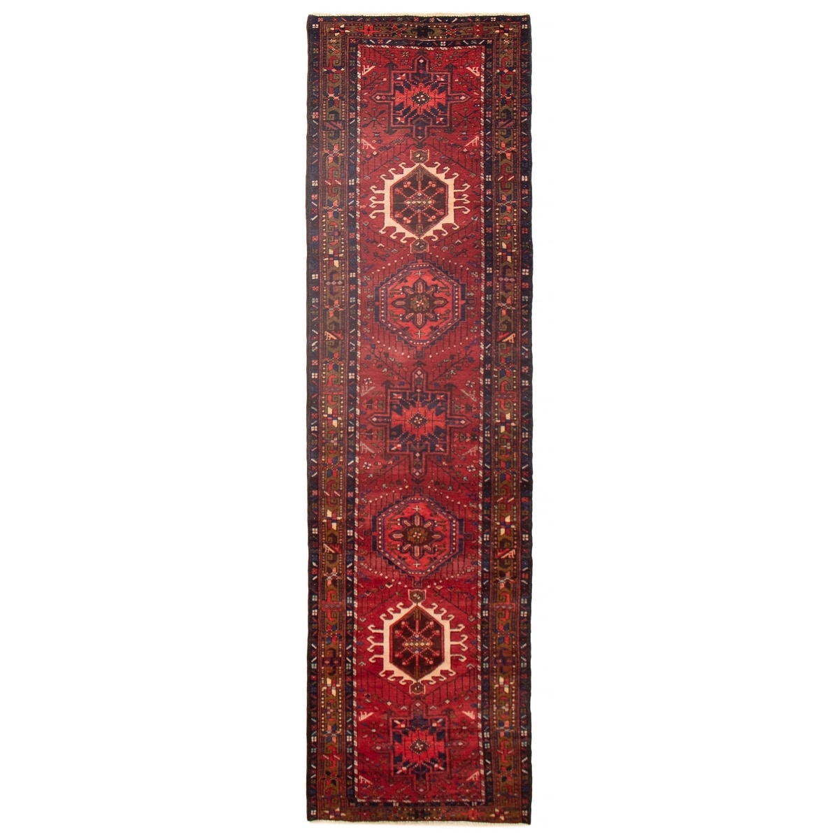 ECARPETGALLERY Hand-knotted Sarabi Red Wool Rug - 3'1 x 10'10