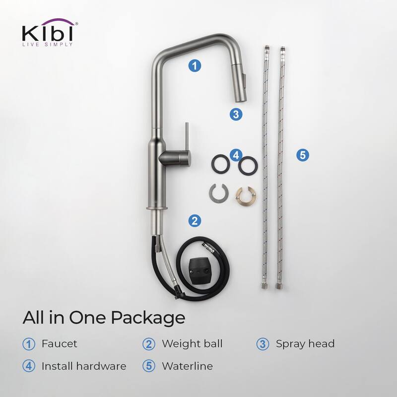 Brass High Arc Single Lever Kitchen Faucet with Pull Down Sprayer