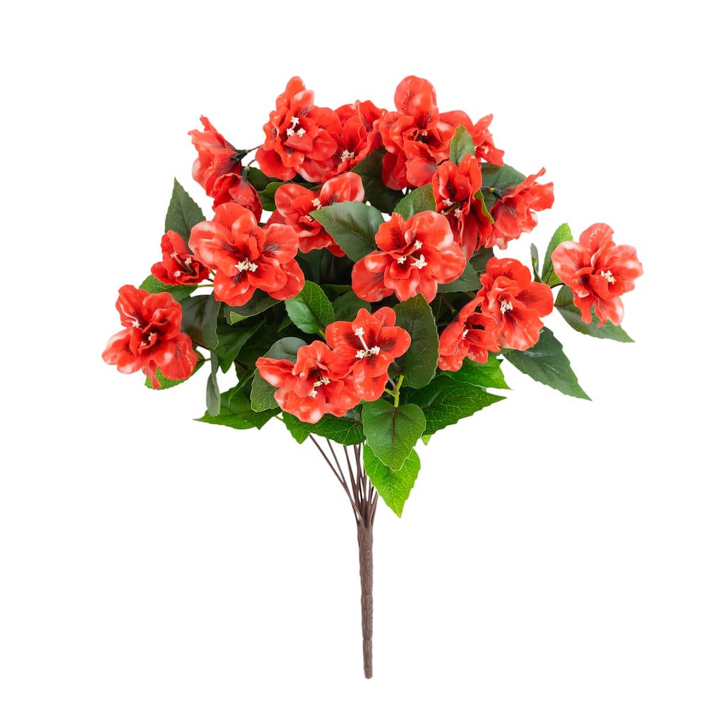 19-in UV Resistant Artificial Azalea Bush (Indoor/Outdoor) - Set of 3